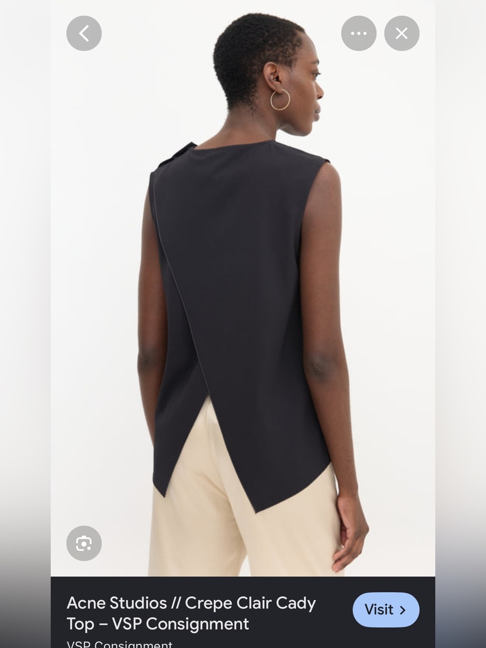 ACNE STUDIOS Clair Cady Crepe Tank Blouse Top 36 s 4 6